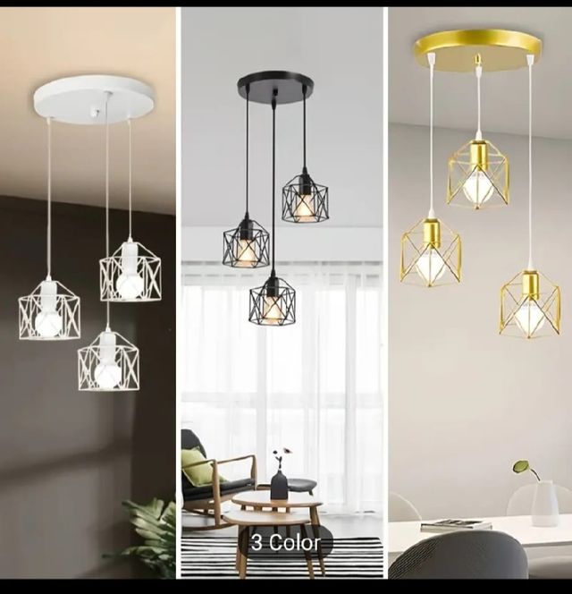 Lámpara 3 luces estilo industrial