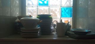 Juego de vajilla porcelana blanca