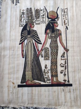 5 Quadri Papiro Egizio Artigianali