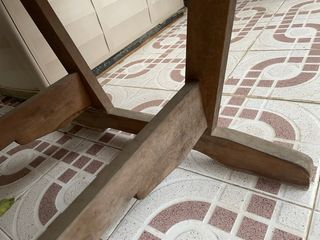 Mesa terraza madera maciza con 6 sillas