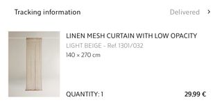 Cortina lino beige Zara Home - 140x270cm