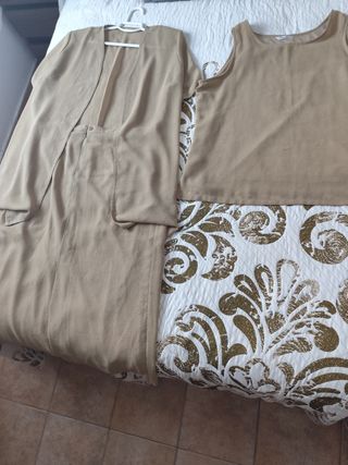 Conjunto beige 3 piezas - Talla 54