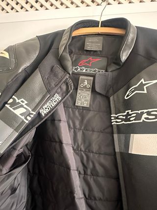 Chaqueta de piel Alpinestars GP Force Negra / Blanca