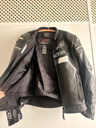 Chaqueta de piel Alpinestars GP Force Negra / Blanca