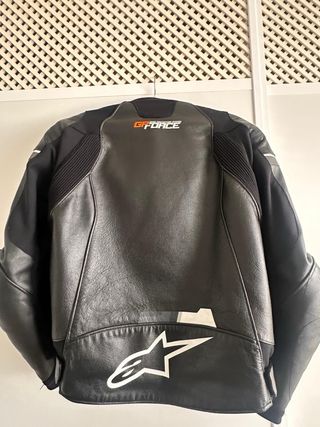 Chaqueta de piel Alpinestars GP Force Negra / Blanca