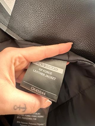 Chaqueta de piel Alpinestars GP Force Negra / Blanca