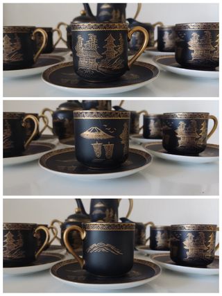 JUEGO DE CAFÉ VINTAGE PORCELANA JAPÓN