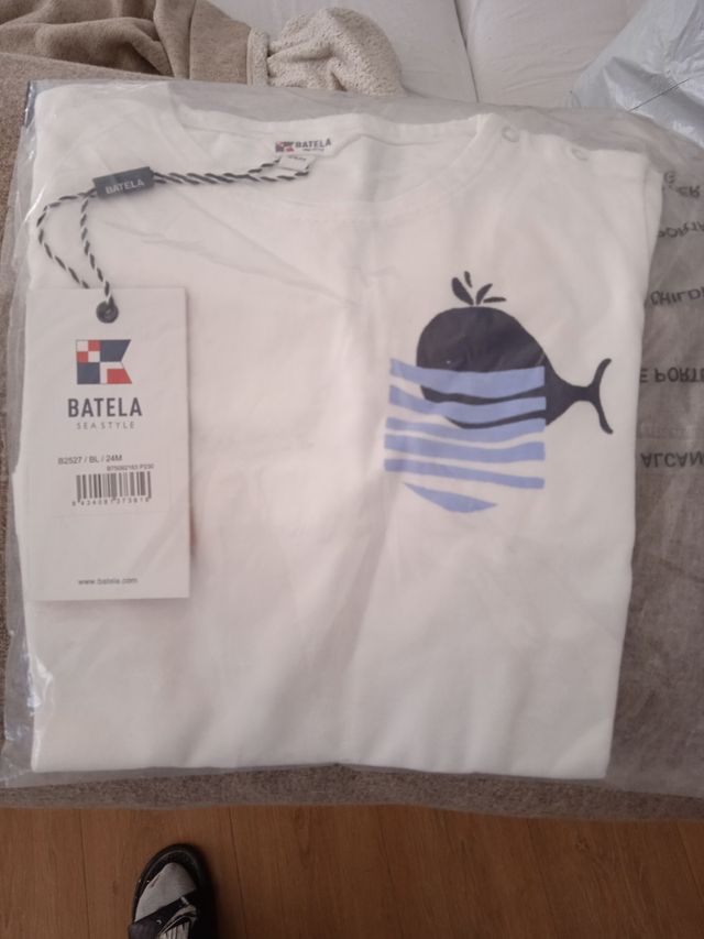 Camiseta marinera de bebé batela
