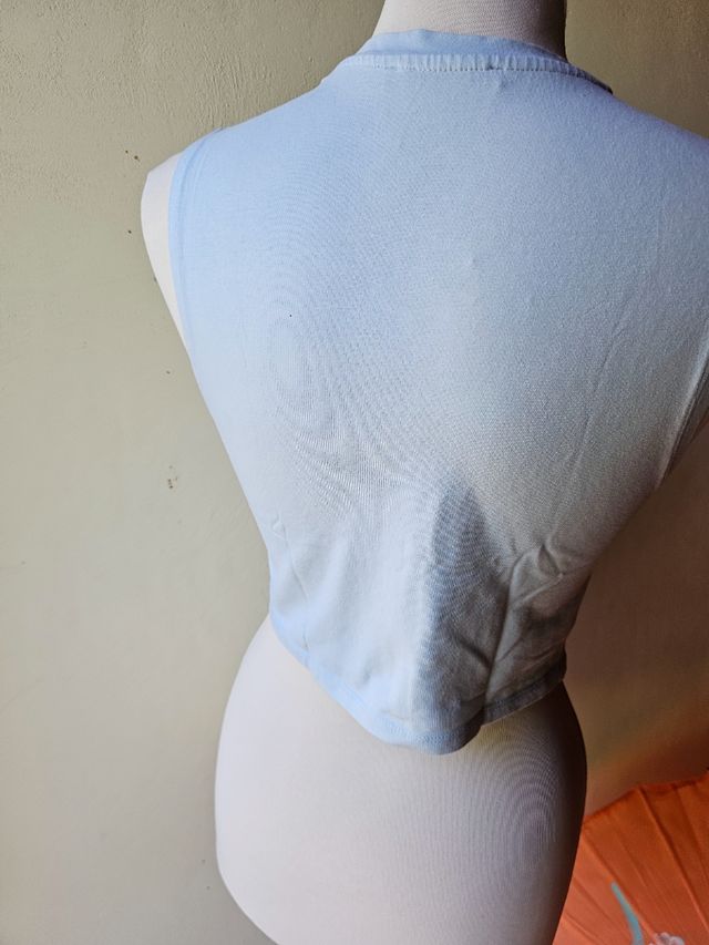 Top corto Zara turchese tg M