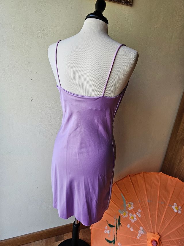Vestito viola satinato tg M
