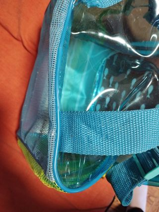 Mochila playa de rejilla,infantil transparente