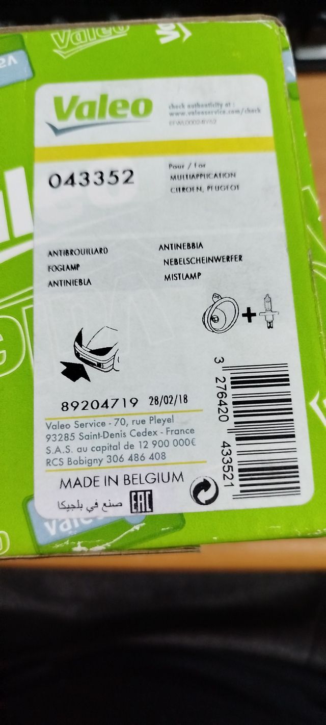 Faro Antiniebla Valeo