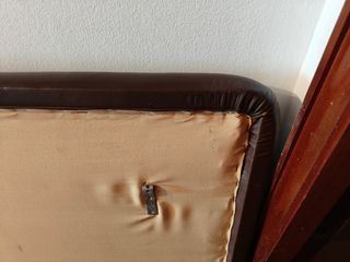 Cabecero de cuero marrón - 145cm