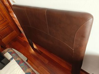 Cabecero de cuero marrón - 145cm