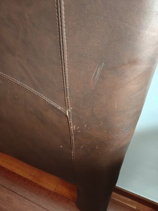 Cabecero de cuero marrón - 145cm
