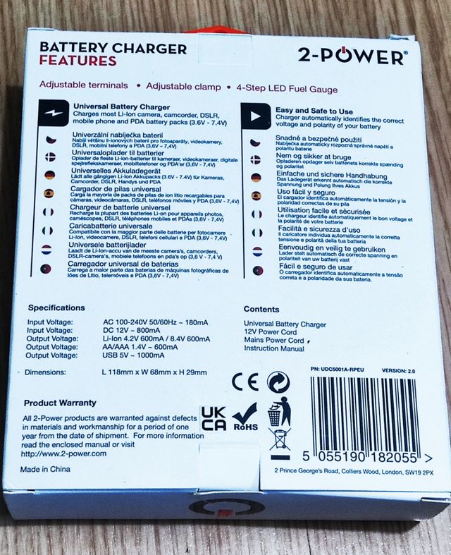 Cargador Baterías y Pilas 2-POWER