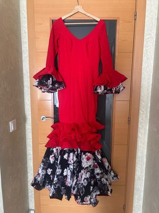 Vestido Flamenca Rojo - Flores