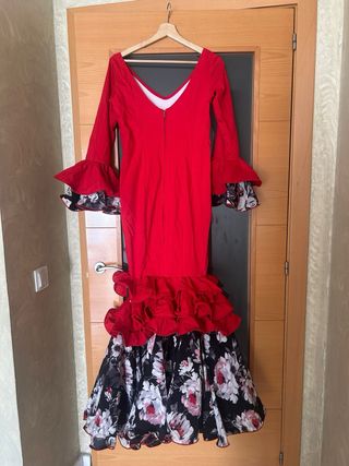 Vestido Flamenca Rojo - Flores