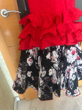 Vestido Flamenca Rojo - Flores
