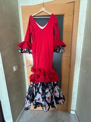 Vestido Flamenca Rojo - Flores