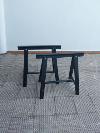 CHOLLO 2 caballetes de madera negros 70cm de alt
