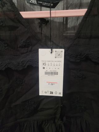 Blusa negra transparente ZARA