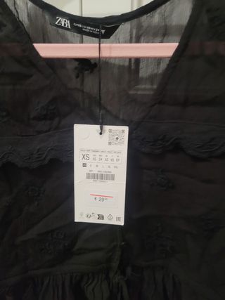 Blusa negra transparente ZARA