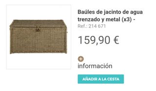 Baúles de mimbre Maisons du Monde. Pack (1+2)