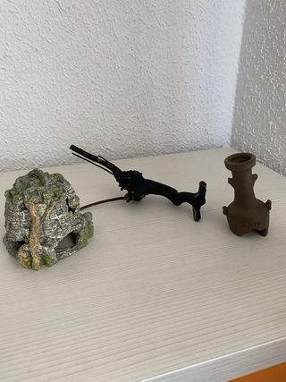Decoración acuario: ruinas, tronco & jarrón