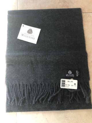 Bufanda lana gris Woolmark