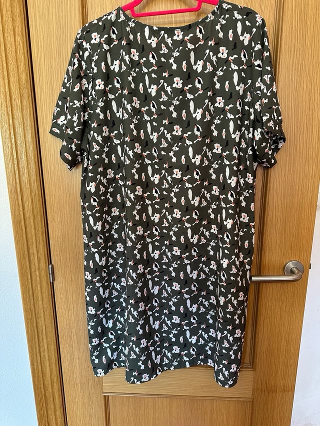 Vestido flores verde - Talla L