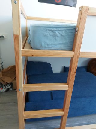Cama reversible para niños ikea + dosel marino