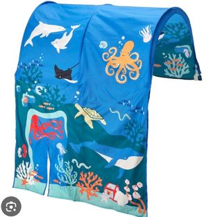 Cama reversible para niños ikea + dosel marino