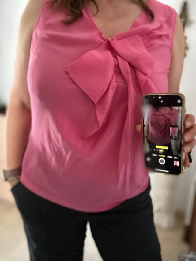 Blusa seda Hanii Y. rosa - Talla L