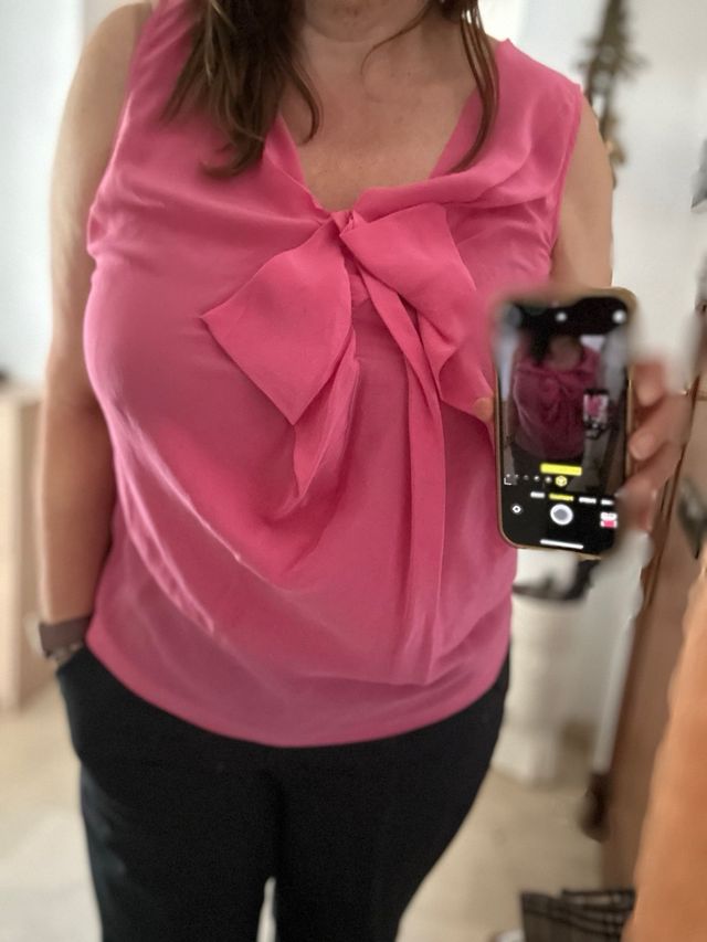 Blusa seda Hanii Y. rosa - Talla L