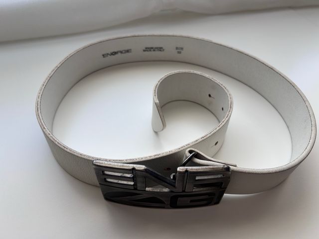 Cinturon ENERGIE blanco y plata