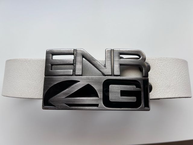 Cinturon ENERGIE blanco y plata