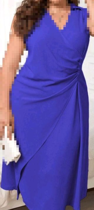 Vestido azul ceremonia talla 46 xl sin estrenar.