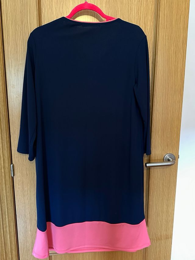 Vestido azul marino y rosa - Talla L