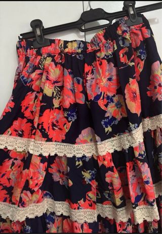 Falda boho floral