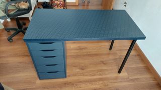 Escritorio negro con cajón - Madera y metal