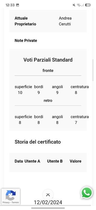 Carta Zacian V Graded 8.5