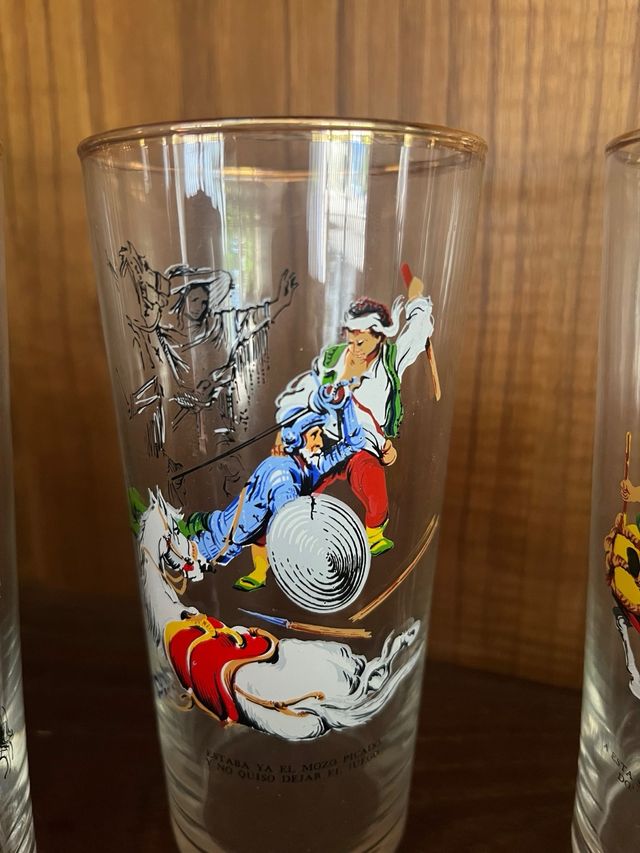 Vasos Quijote: 4 vasos de cristal
