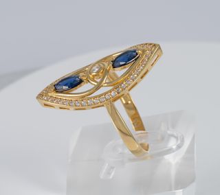 Anillo lanzadera de oro 18k 750