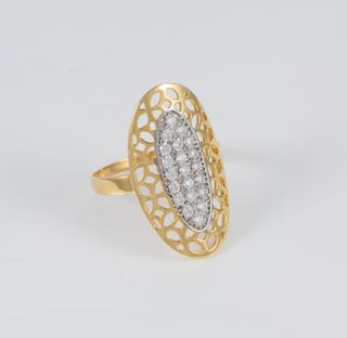 Anillo lanzadera de oro 18k 750