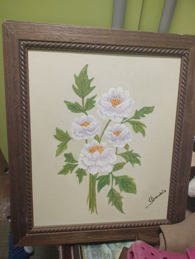 Cuadro flores blancas