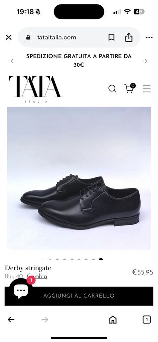 Scarpe eleganti uomo Tata Italia blu notte t.42