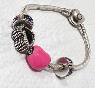 Charm separador Pandora azul plata