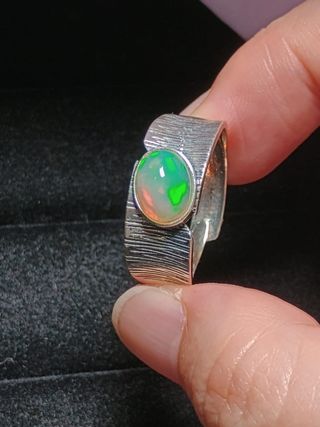 Anillo Ópalo Blanco Plata 925