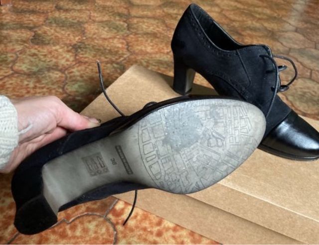 Scarpe Evergreen nere tacco Made in Italy